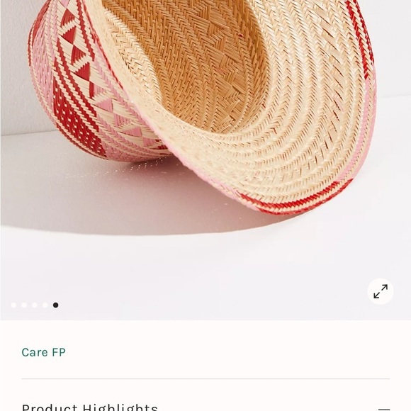 Free People Tierra Santa Wayuu Hat Red and Pink Woven Straw Hat main image 6